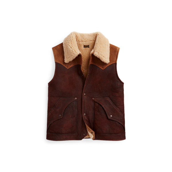 Two-Tone Shearling Gilet RRL 1