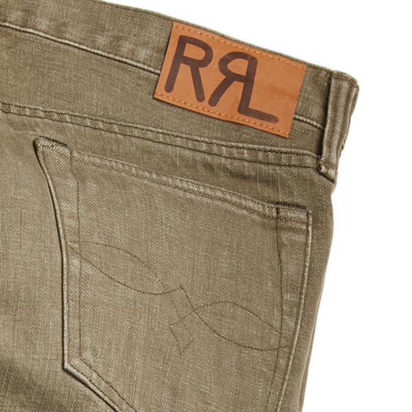 ノギ　　　　　　　　　　　　　　　　　　　　　Double RL Slim Fit Olive Jean | Ralph Lauren