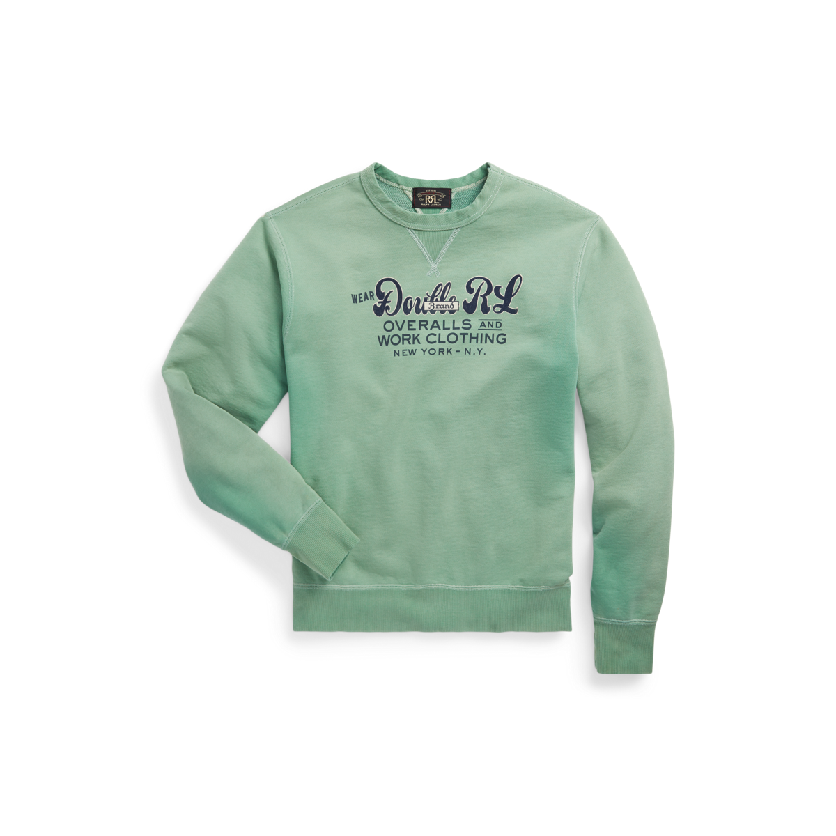 NEW【RRL by RalphLauren】Garment-Dyed Logo Fleece Sweatshirt RRL by Ralph Lauren Womens Logo Cotton-Blend Fleece
