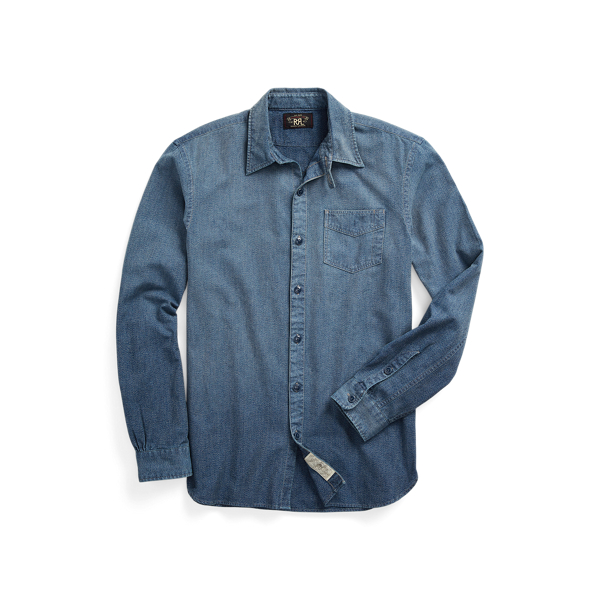 Gewebtes Arbeitshemd in Indigo RRL in 1