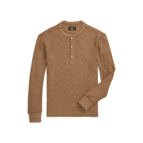 Waffle-Knit Henley Shirt