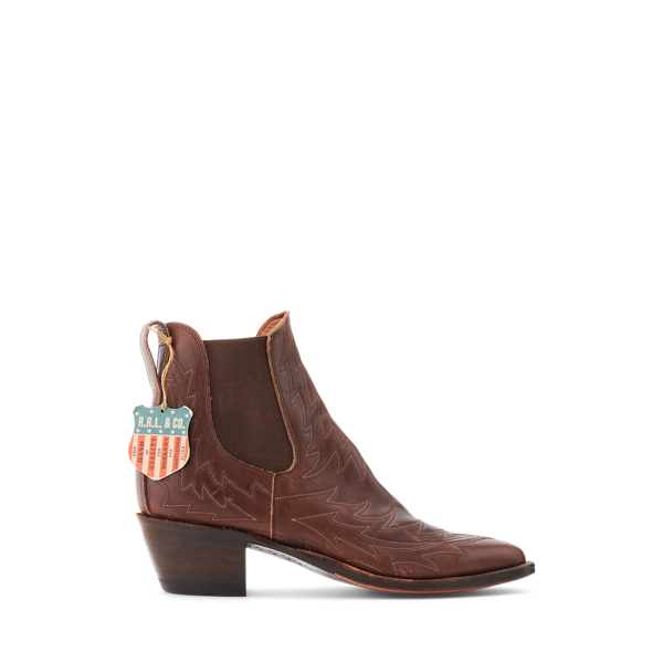 Embroidered Leather Chelsea Boot