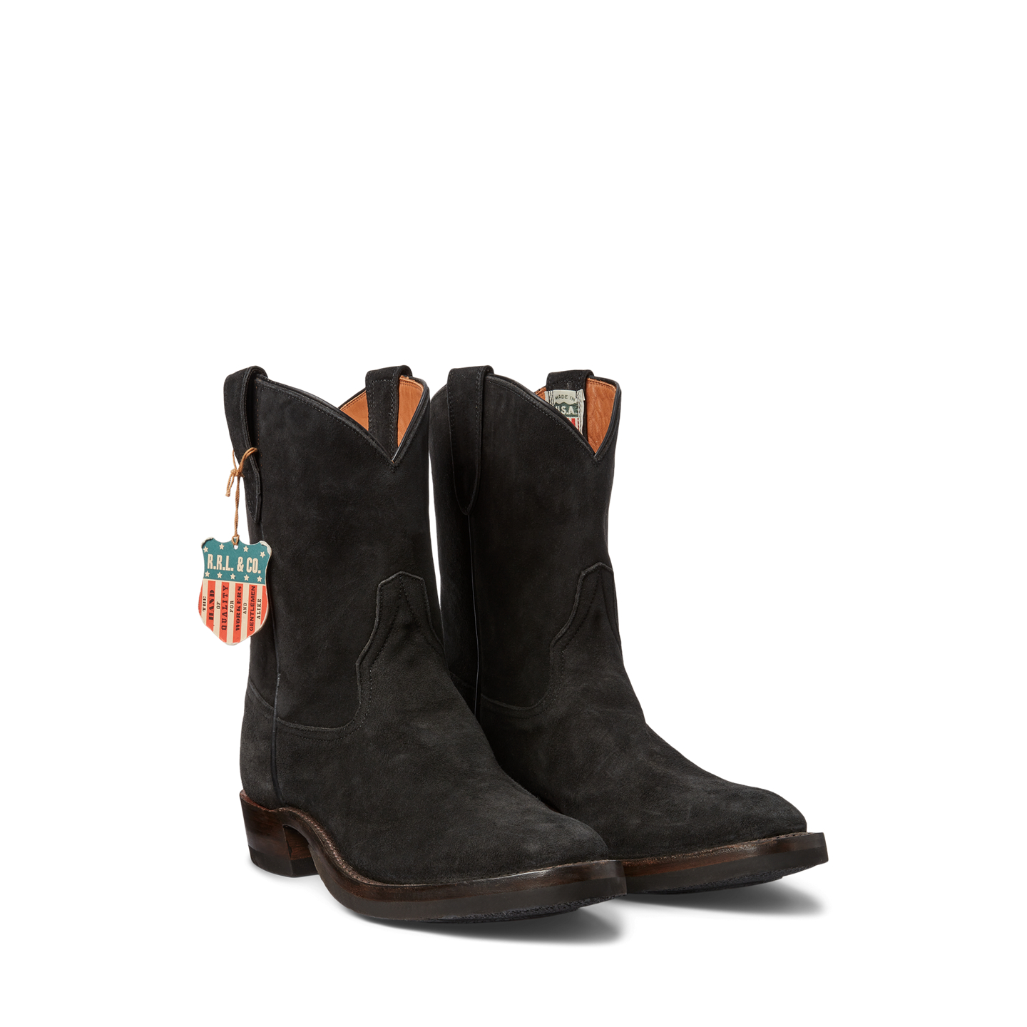 Мужские ботинки Ralph Lauren Roughout Suede, цвет: Чёрный — фото 1