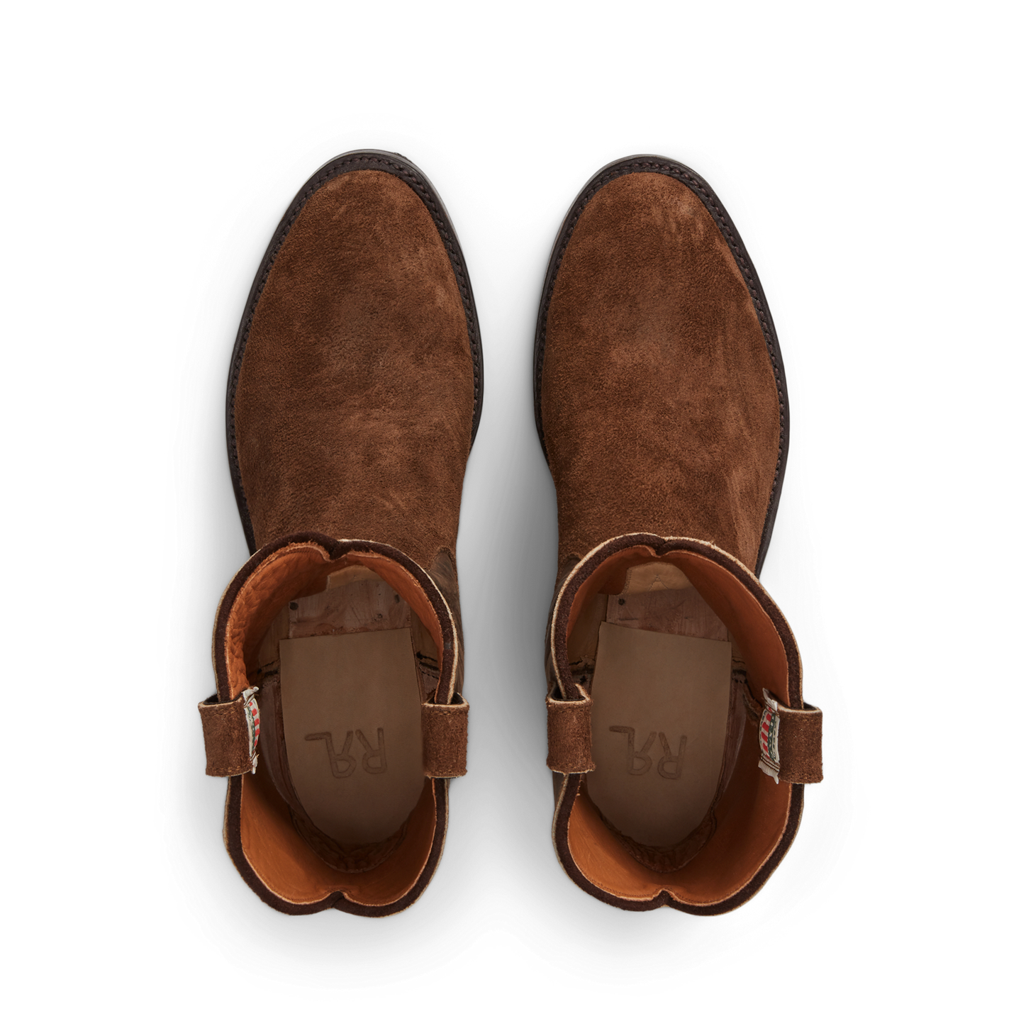 Мужские ботинки Ralph Lauren Roughout Suede & Leather, цвет: Коричневый — фото 2