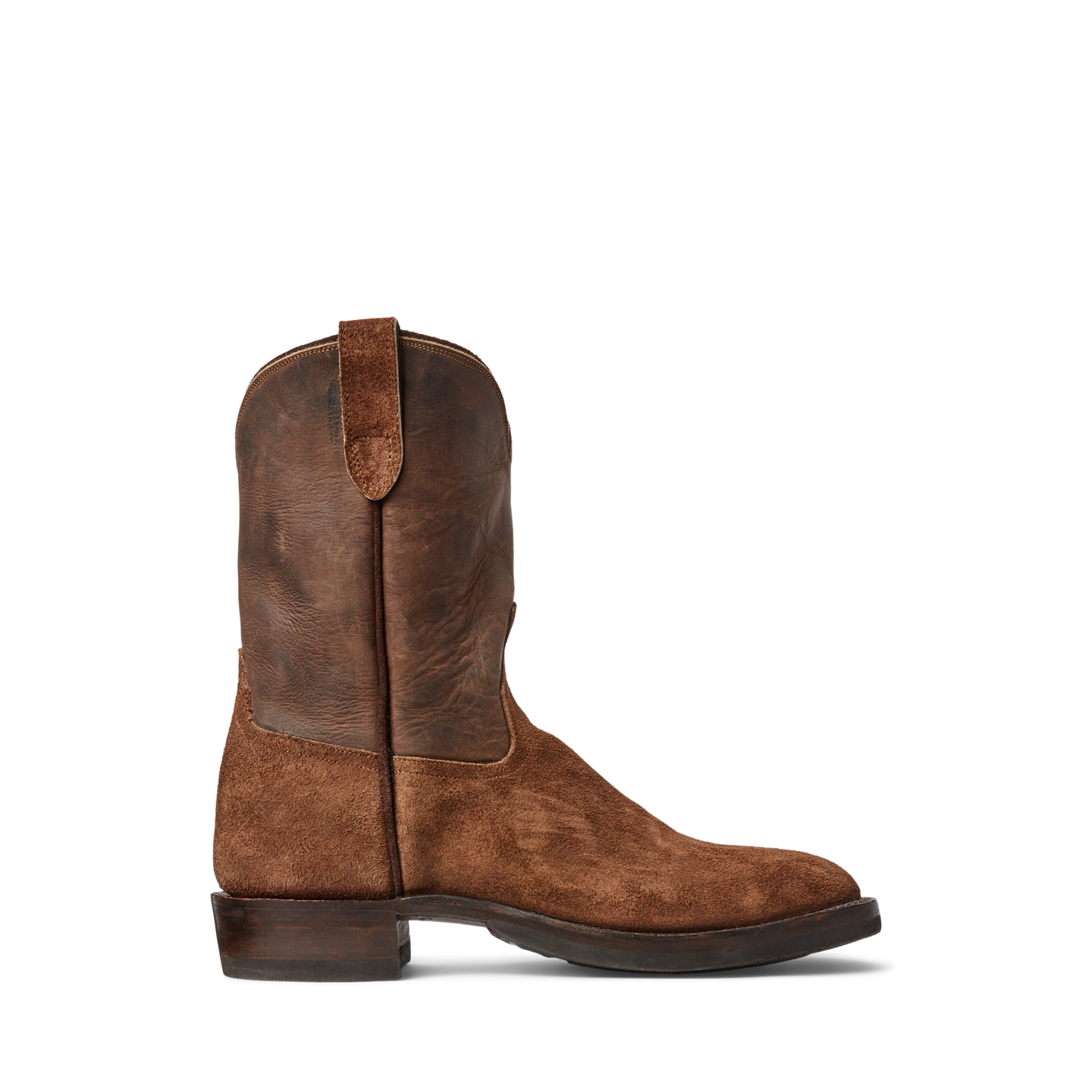 Мужские ботинки Ralph Lauren Roughout Suede & Leather, цвет: Коричневый — фото 4