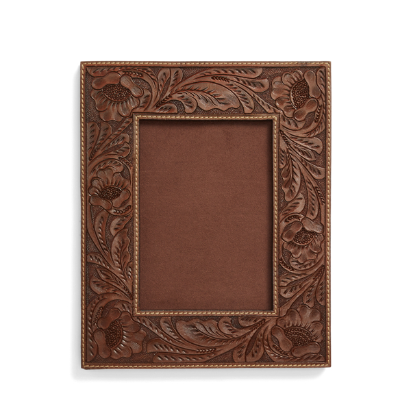 Handbearbeiteter Lederrahmen RRL Home in Braun 2