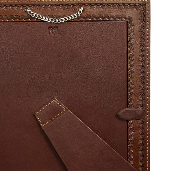 Handbearbeiteter Lederrahmen RRL Home in Braun 4