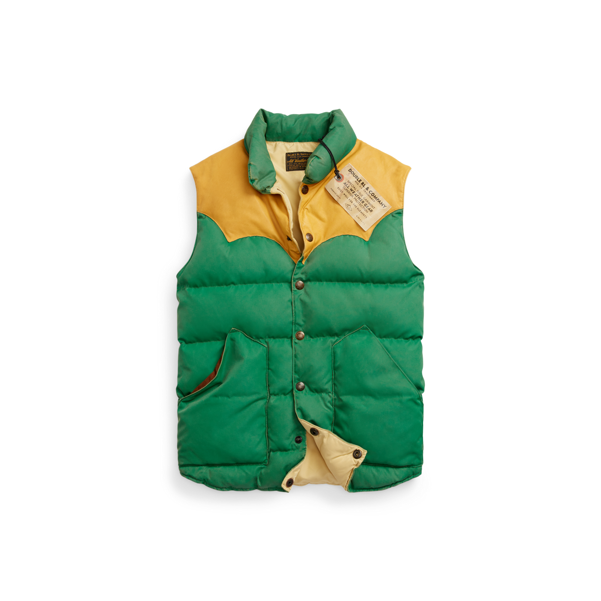 Leather-Yoke Quilted Vest