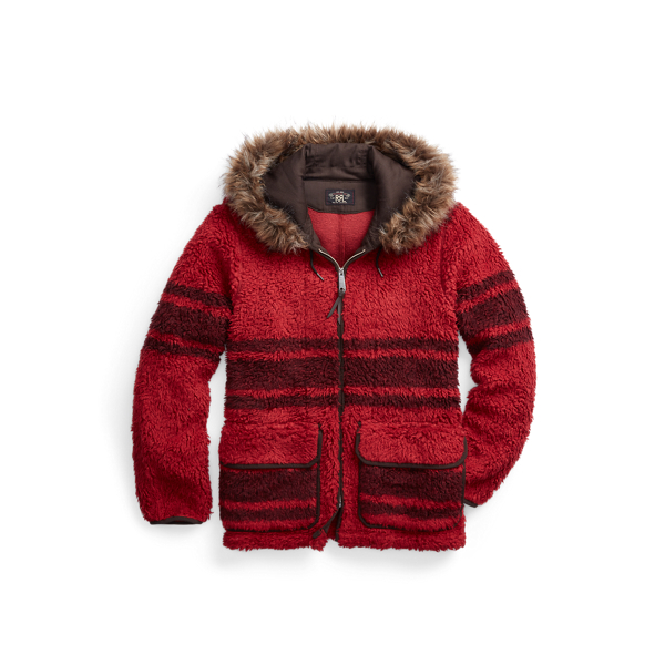 Veste en sherpa rayé