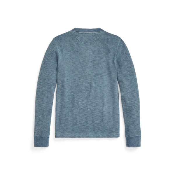Stretch-Cotton Waffle Henley