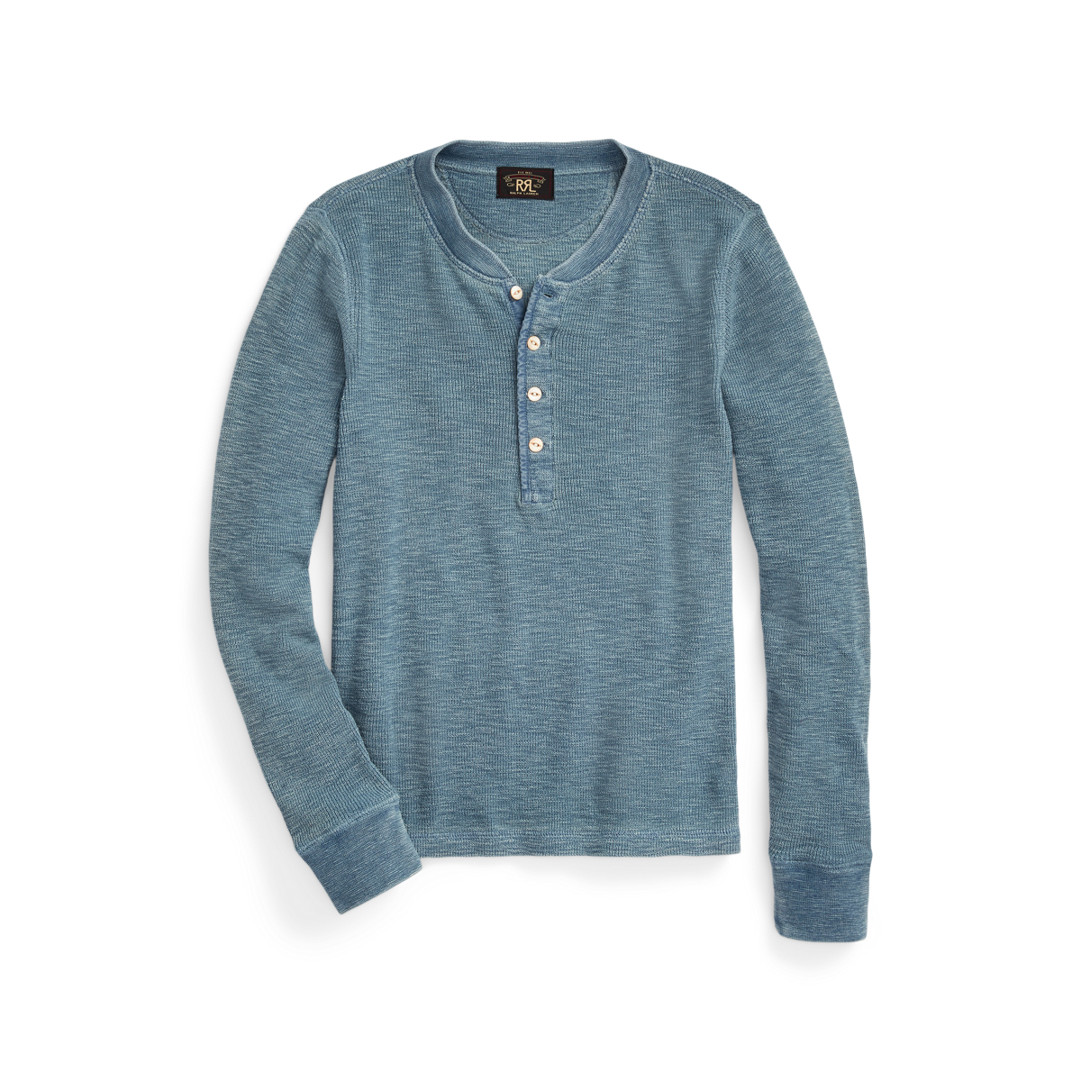 ワッフルニット ヘンリー 半袖シャツ【RRL】ヴィンテージ風 Blue ワッフルニット ヘンリー 半袖シャツ【RRL】ヴィンテージ風 Blue