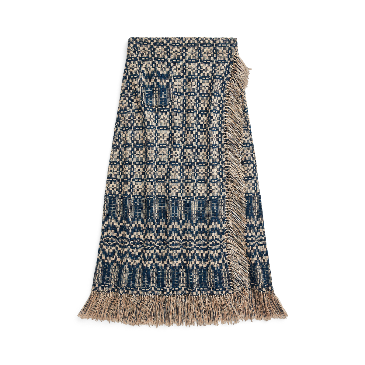 新着【RRL RalphLauren】Linen-Wool Jacquard Fringe Wrap Skirt Linen-Wool Jacquard Fringe Wrap Skirt | Ralph Lauren