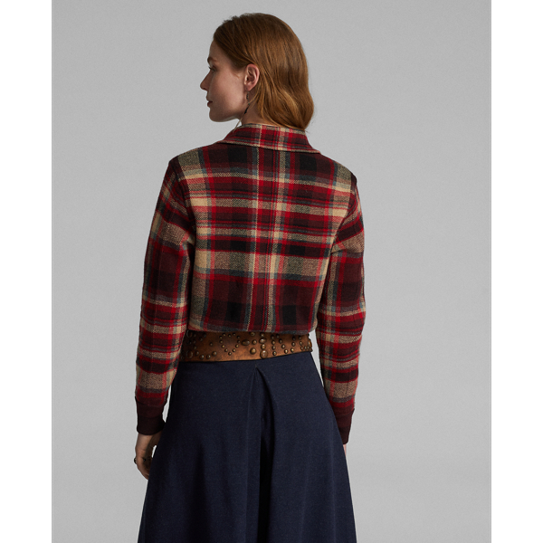 Plaid Wool-Cashmere Jumper Jacket