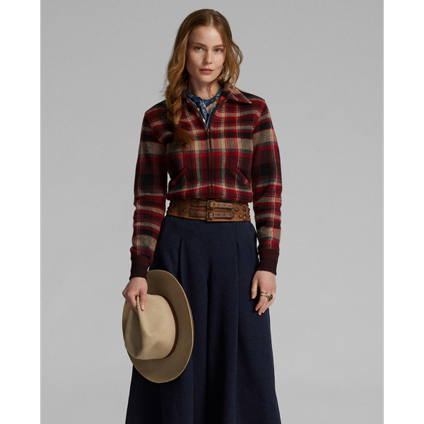 Plaid Wool-Cashmere Jumper Jacket