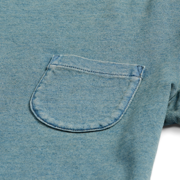 T-Shirt aus Baumwolle und Leinen RRL in Verwaschenes Indigo 7