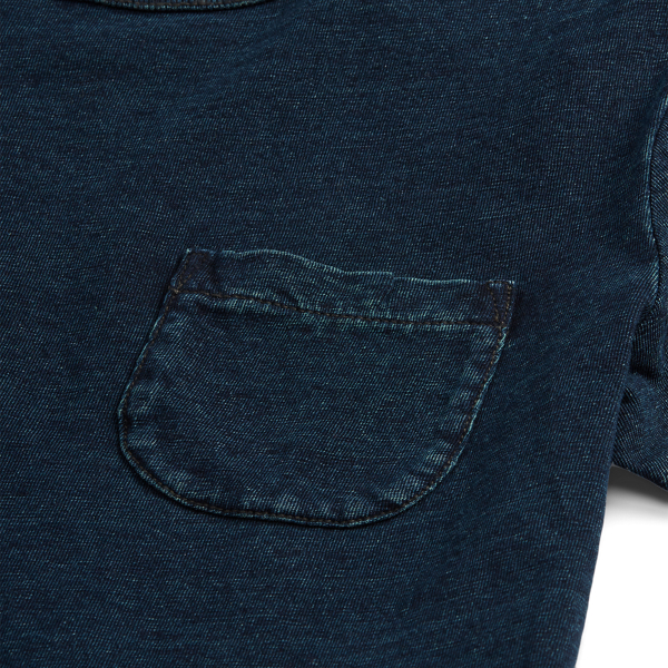 Dark Indigo Cotton-Linen Pocket Tee RRL 8