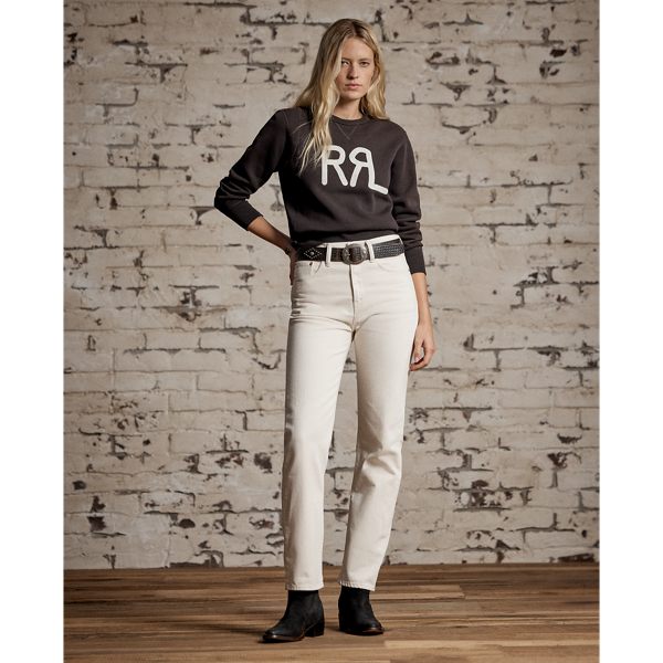RRL ニット　コットンブレンドフリースニット　スウェットシャツ　L ロゴ コットンブレンド フリース スウェットシャツ | ラルフ