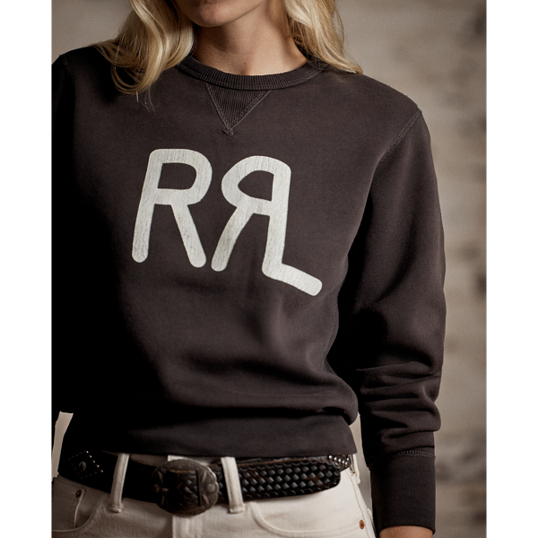 RRL ニット　コットンブレンドフリースニット　スウェットシャツ　L ロゴ コットンブレンド フリース スウェットシャツ | ラルフ