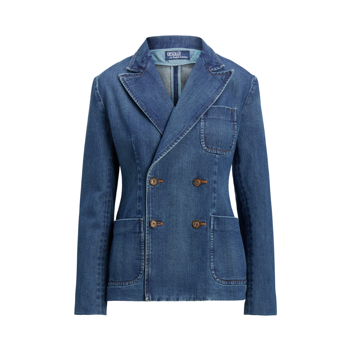 Double Breasted Denim Blazer Ralph Lauren