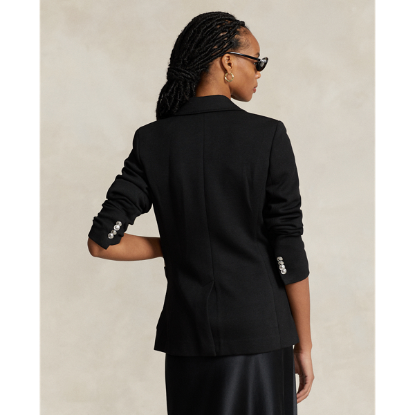 Polo Black Logo-Crest Knit Blazer Polo Ralph Lauren 5