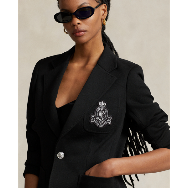 Polo Black Logo-Crest Knit Blazer Polo Ralph Lauren 6