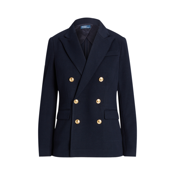 Double Breasted Wool Crepe Jacket Ralph Lauren