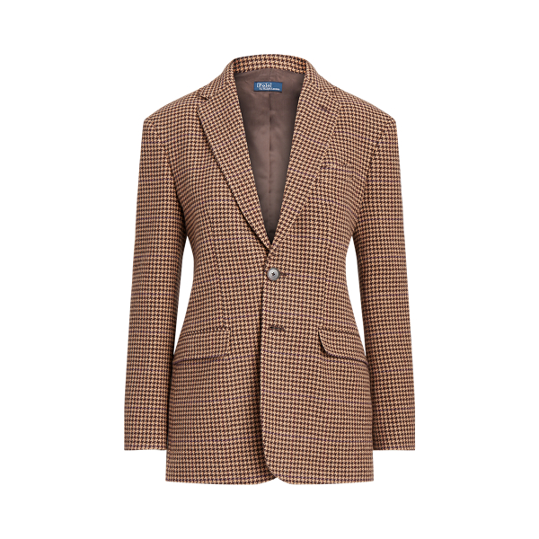 Houndstooth Tweed Wool-Blend Blazer Polo Ralph Lauren 1