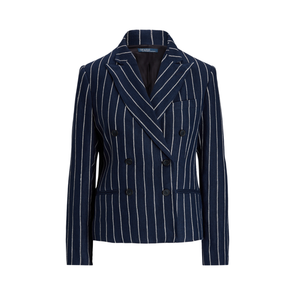 Gestreifter zweireihiger Leinenblazer Polo Ralph Lauren in 1