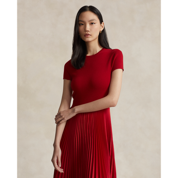Robe pliss&eacute;e hybride Nouvel An lunaire Polo Ralph Lauren en Rouge Ralph 4