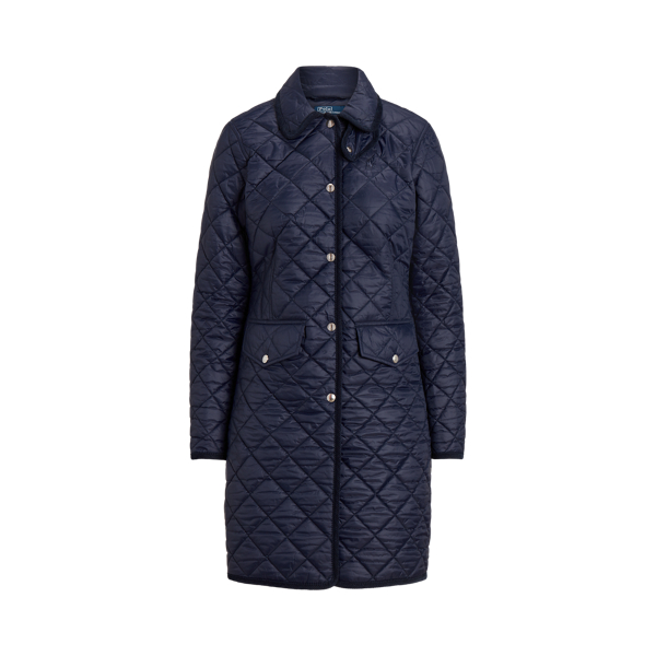 Ralph lauren blue quilted jacket on sale