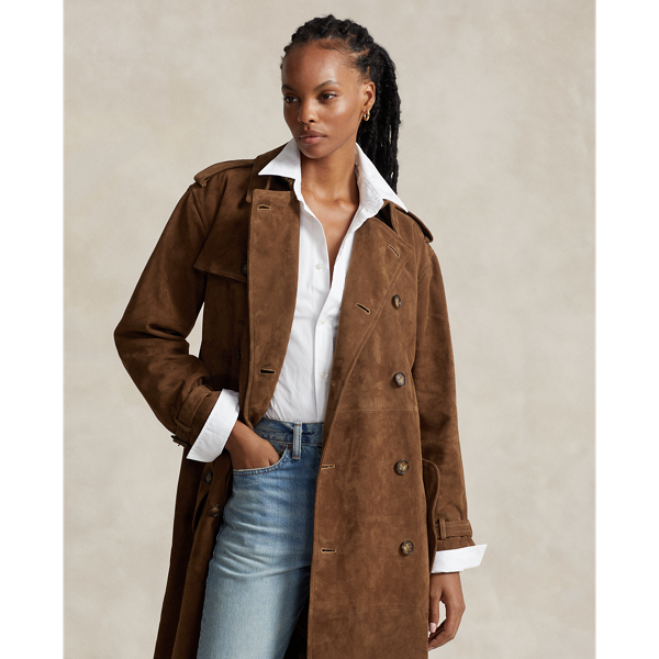 Lambskin Suede Trench Coat for Women Ralph Lauren UK