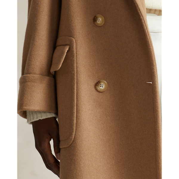 Camel Hair Twill Long Polo Coat for Women Ralph Lauren CH