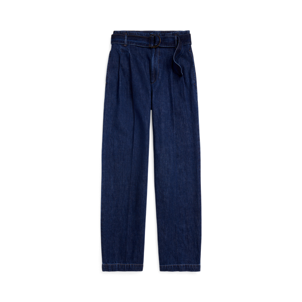 Pantalon &agrave; jambe large pliss&eacute; en denim Polo Ralph Lauren en 1