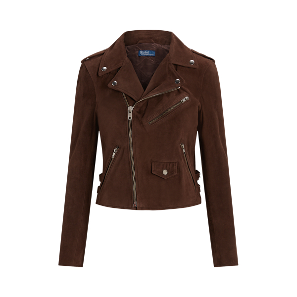 Veste moto en daim