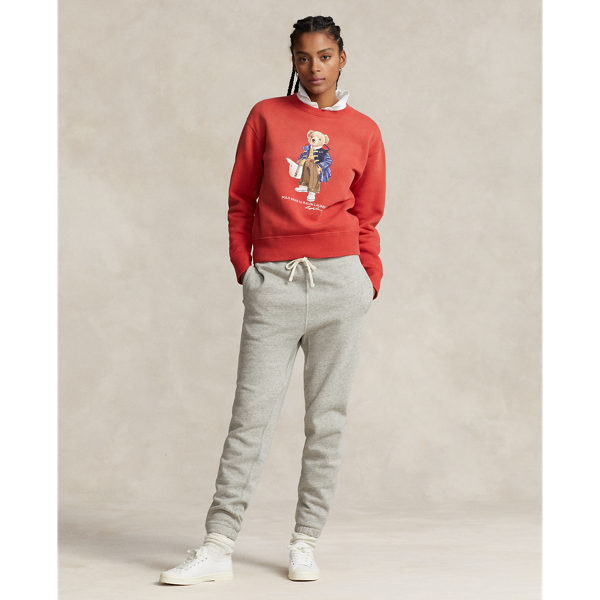 Sweat &agrave; col rond Polo Bear en molleton Polo Ralph Lauren en Rouge mystique 4