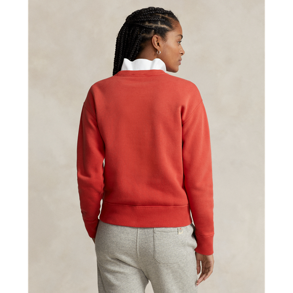 Sweat &agrave; col rond Polo Bear en molleton Polo Ralph Lauren en Rouge mystique 5