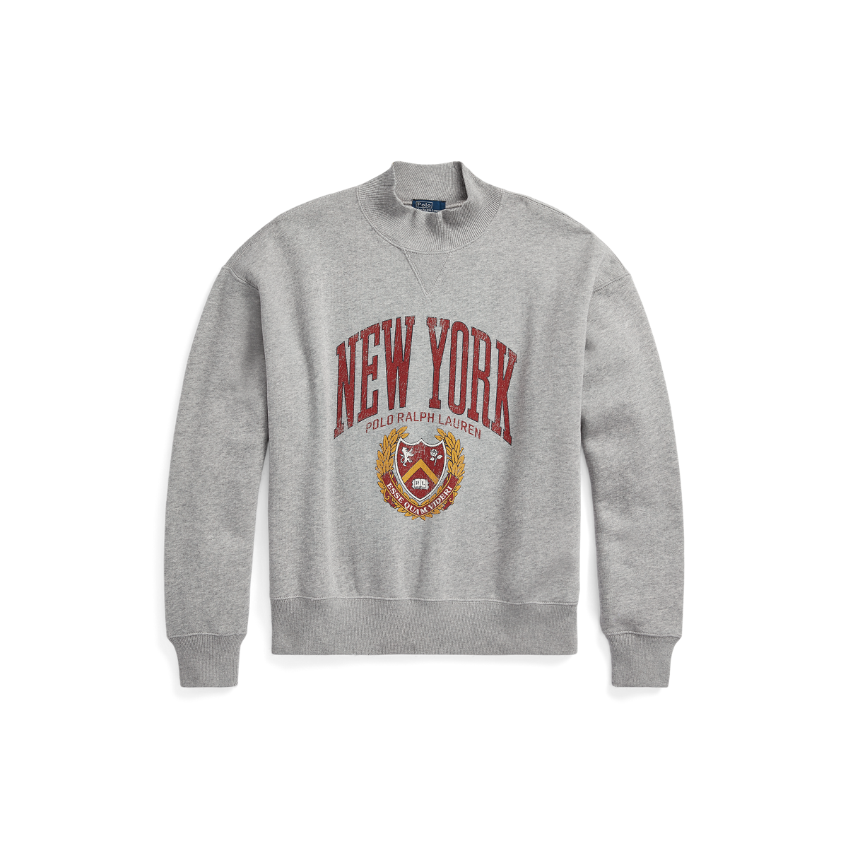 Logo Graphic Fleece Mockneck Sweatshirt Ralph Lauren