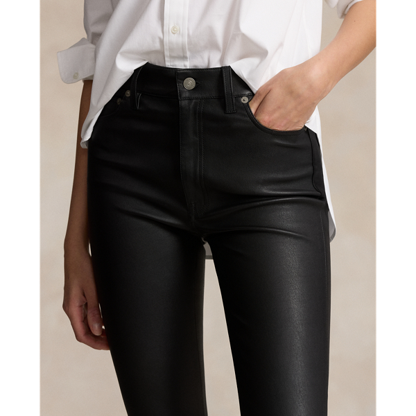 Black Lambskin 5-Pocket Super-Slim Trouser Polo Ralph Lauren 6