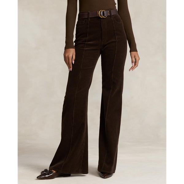 Dark Beech Pintucked Corduroy Flare Pant Polo Ralph Lauren 4