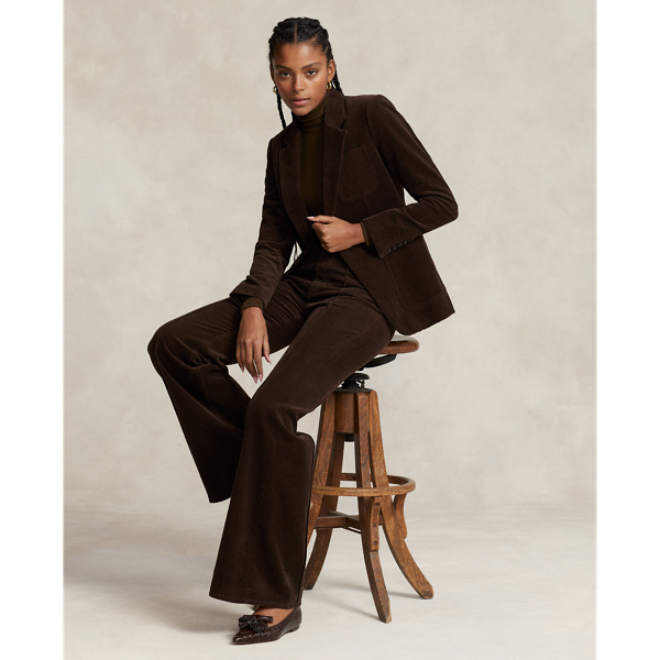 Dark Beech Pintucked Corduroy Flare Pant Polo Ralph Lauren 1