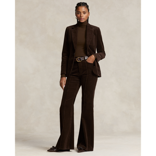 Dark Beech Pintucked Corduroy Flare Pant Polo Ralph Lauren 7
