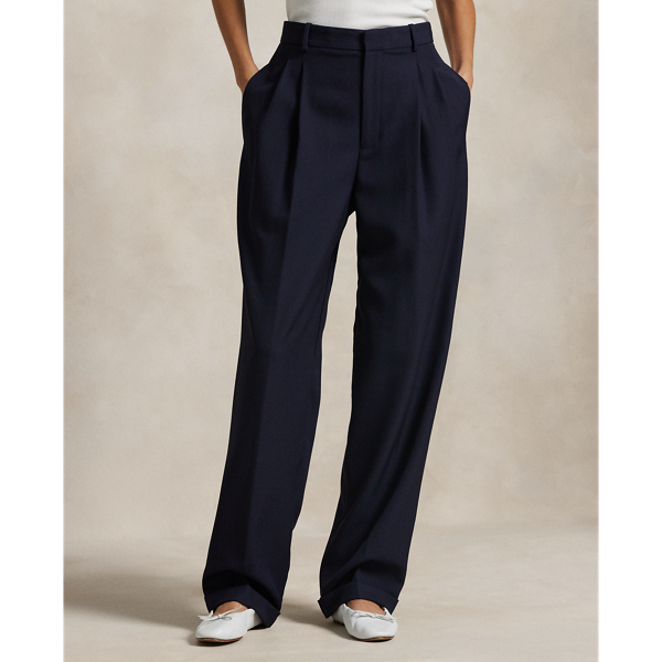 Wool Wide-Leg Tuxedo Pant