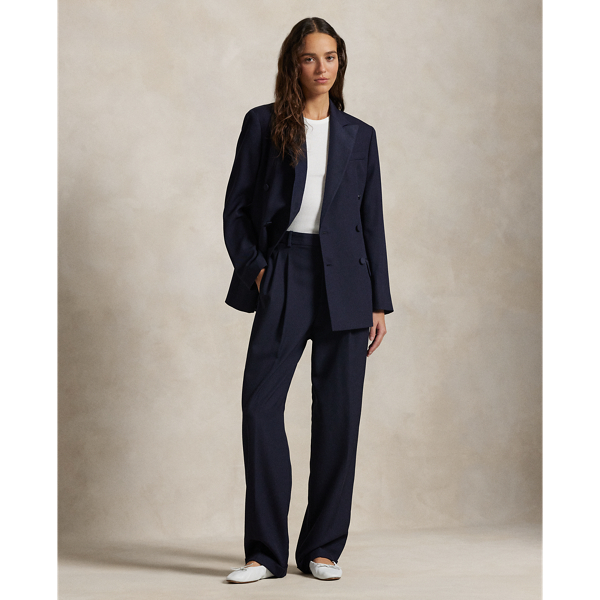 Wool Wide Leg Tuxedo Pant