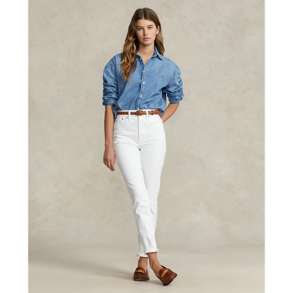 Polo ralph lauren boxy cropped shirt best sale