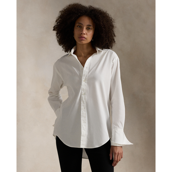 Ralph lauren white button down shirt women's on sale