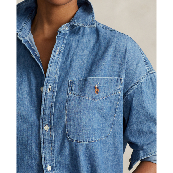 Oversized Long Denim Shirt