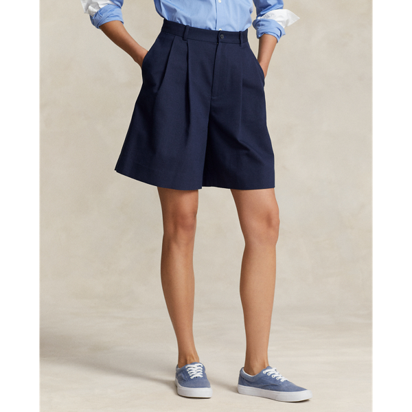Newport Navy Relaxed Fit Long Pleated Short Polo Ralph Lauren 4