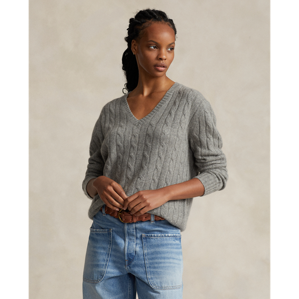 Grey ralph lauren jumper womens on sale