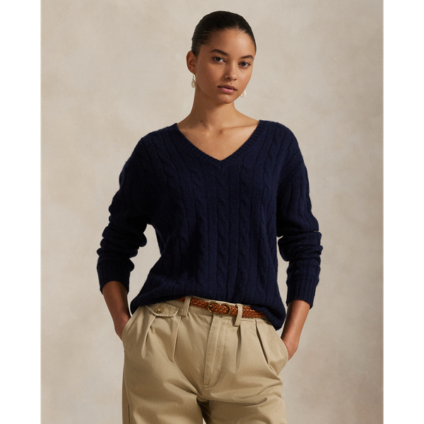 Ralph lauren jumper womens v neck deals