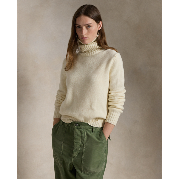 Beige polo neck womens best sale